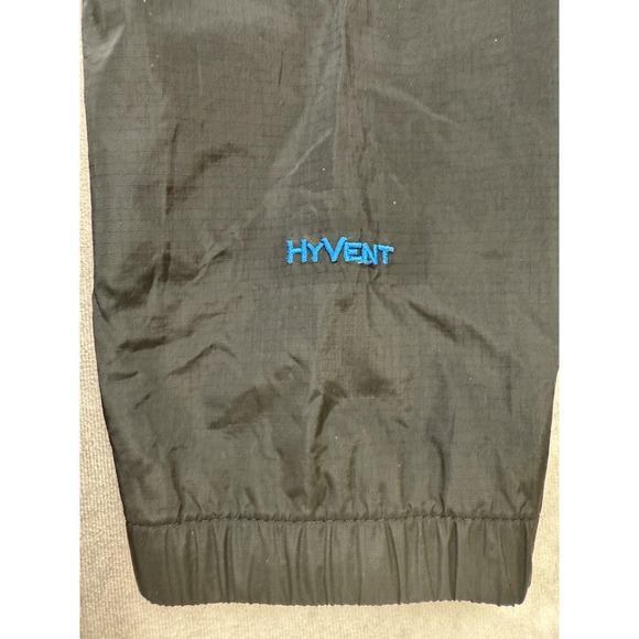 The North Face HyVent Jacket Mens Small Black Blue Hooded Waterproof Rain Shell - Picture 9 of 16